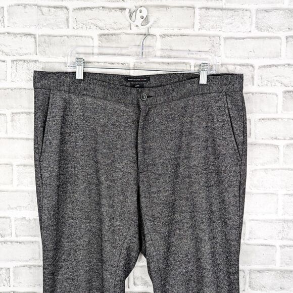 JOHN VARVATOS Luxe Collection Gray Trouser Pants wool blend elastic ankle sz XL - Picture 4 of 9